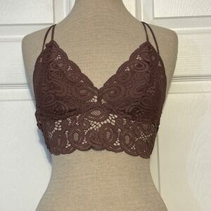 Bundle Of 2 PINK Victoria's Secret Bralettes Size XS White Plum Lace Strappy EUC
